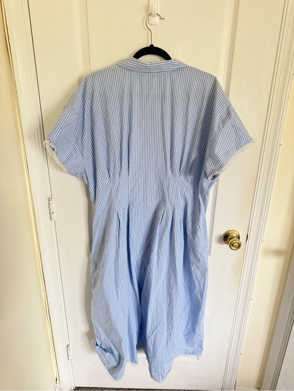 J. Crew Wren Lace Trim Striped Shirt Dress - Picture 4 of 9